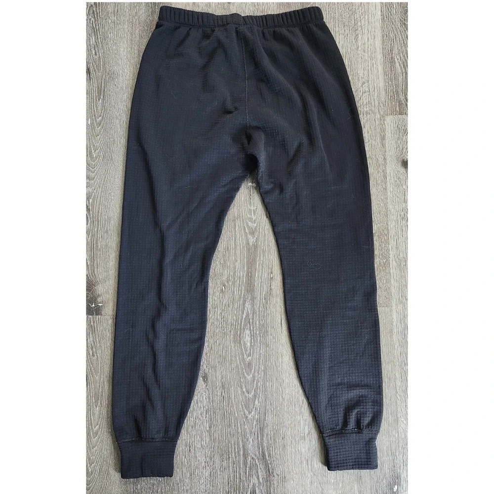 Cabelas Polartec Base Layer Pants Mens Large Black Thermal Grid Fleece Leggings